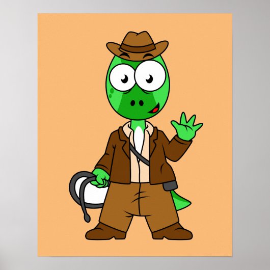 インディアナ・ジョーンズの格好をしたパラショロフォス。 ポスター (正面)