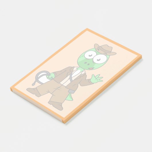 インディアナ・ジョーンズの格好をしたパラショロフォス。 ポストイット (アングル)