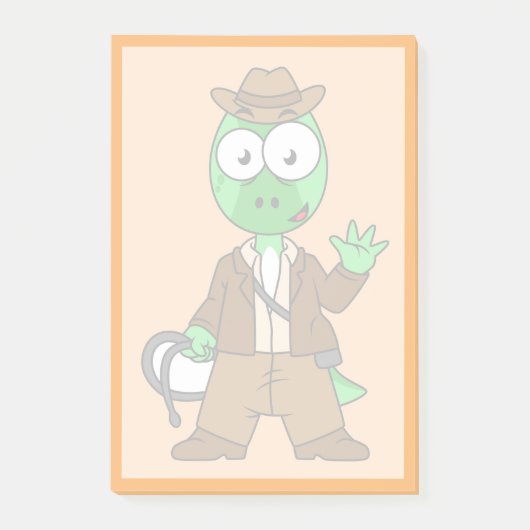 インディアナ・ジョーンズの格好をしたパラショロフォス。 ポストイット (正面)