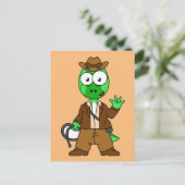 インディアナ・ジョーンズの格好をしたパラショロフォス。 ポストカード (スタンド正面)