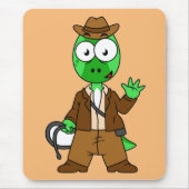 インディアナ・ジョーンズの格好をしたパラショロフォス。 マウスパッド (正面)