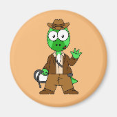 インディアナ・ジョーンズの格好をしたパラショロフォス。 マグネット (正面)