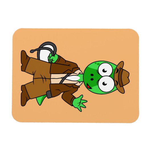 インディアナ・ジョーンズの格好をしたパラショロフォス。 マグネット (横)