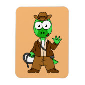 インディアナ・ジョーンズの格好をしたパラショロフォス。 マグネット (縦)