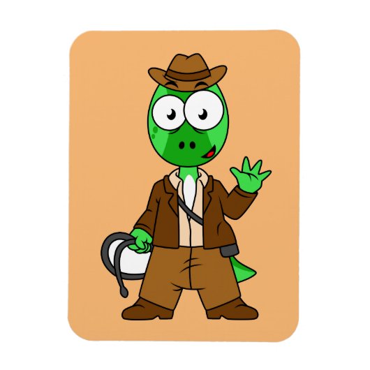 インディアナ・ジョーンズの格好をしたパラショロフォス。 マグネット (縦)