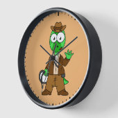 インディアナ・ジョーンズの格好をしたパラショロフォス。 壁時計 (傾斜)