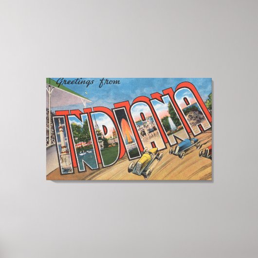 インディアナ(レーサー)ラージレターのシーンIndiana キャンバスプリント (正面)