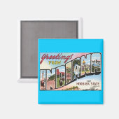 インディアナ – ヴィンテージポストカードデザイン マグネット (正面/裏面)