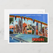 インディアナ・ヴィンテージ・トラベルのエバンズビルからの挨拶 ポストカード (正面/裏面)