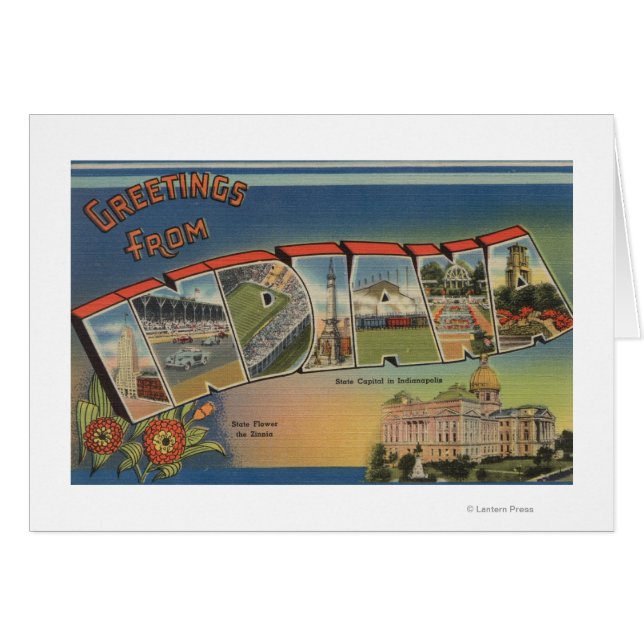 インディアナ(州の大文字/花) (正面横)