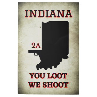 インディアナ：第2修正版のメタルサインを守る メタルプリント