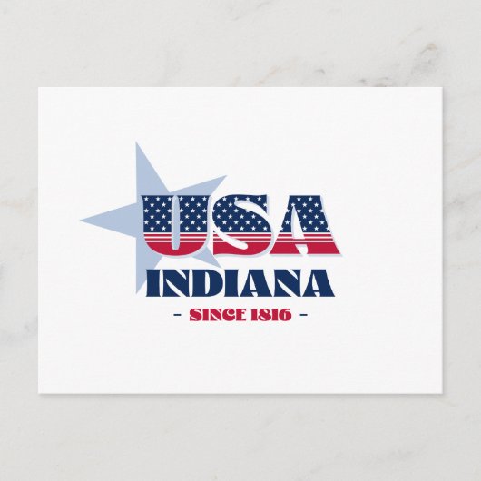 インディアナ（赤、白、青） ポストカード (正面)