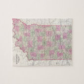 インディアナ(1864年)のヴィンテージの地図 ジグソーパズル (横)