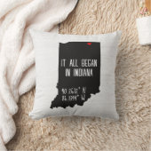 インディアナGPS座標とハート クッション (ブランケット)