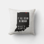 インディアナGPS座標とハート クッション (正面)