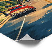 インディアナUSAアートヴィンテージイラストレーション旅行 ポスター (角)