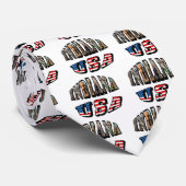 インディアナUSA国旗と州フォト文字 ネクタイ (ロール)
