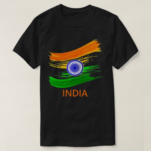 インディアバラトインディアン国旗 Tシャツ (デザイン正面)