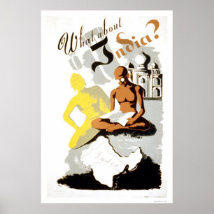 インディアブッダGandhi 1941 WPA ポスター