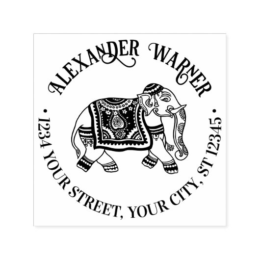 インディアメンディエレファントネーム差出人住所 セルフインキングスタンプ (デザイン)