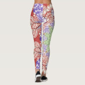 インディアメンディスタイルマンダラ – 赤い青 レギンス (裏面)