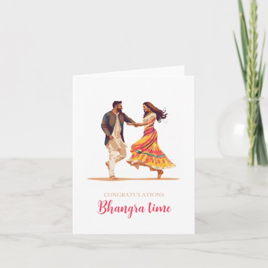 インディアンおめでとうバングラ踊りカード カード (正面)
