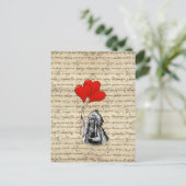 インディアンおもしろいのチーフとハート風船 ポストカード (スタンド正面)