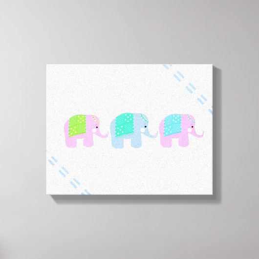 インディアンお洒落ゾウ キャンバスプリント (正面)