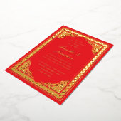 インディアンお祝い結婚ズメンディパーティーゴールドフォイル 箔招待状 (回転した状態)