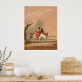 インディアンが山に水をやっている(1068A) ポスター (キッチン)