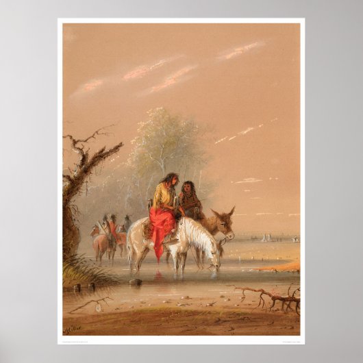 インディアンが山に水をやっている(1068A) ポスター (正面)