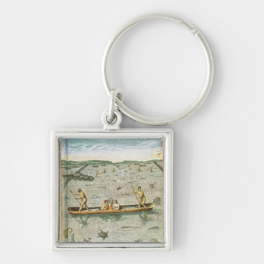 インディアンが彼らの魚をいかにつかまえるか キーホルダー (正面)