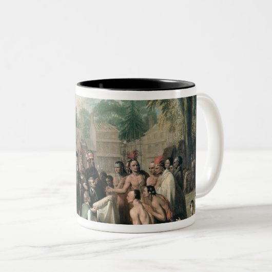 インディアンとのウィリアム・ペンの条約 ツートーンマグカップ (正面右)