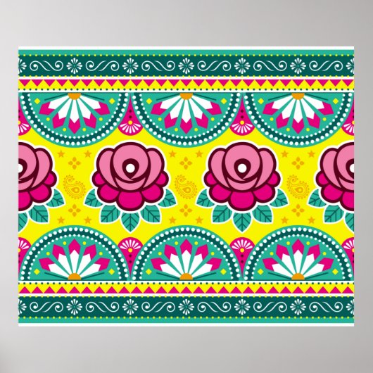 インディアンとパキスタンのトラックの芸術シームレスな長い水平 ポスター (正面)