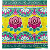 インディアンとパキスタンのトラックアートのシームレスな縦横 シャワーカーテン (正面)