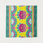 インディアンとパキスタンのトラックアートのシームレスな縦横 タペストリー (正面(横))