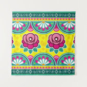 インディアンとパキスタンのトラックアートのシームレスな縦横 タペストリー (正面)