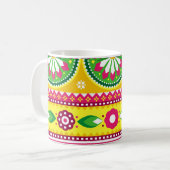 インディアンとパキスタンのトラックアートシームレスパターンde コーヒーマグカップ (正面左)