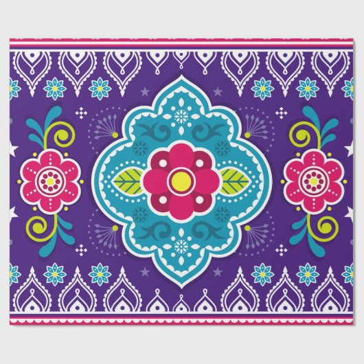 インディアンとパキスタンのトラックアートシームレスパターンde ラッピングペーパー (フラット)