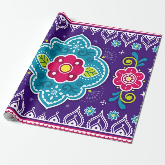 インディアンとパキスタンのトラックアートシームレスパターンde ラッピングペーパー (アンロールド)