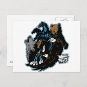 インディアンと動物 ポストカード (正面/裏面)