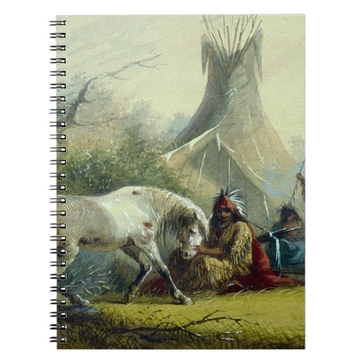 インディアンと彼の馬1858 ノートブック (正面)