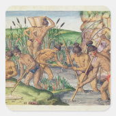 インディアンによるストリームからの金ゴールドの収集方法 スクエアシール (正面)