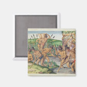 インディアンによるストリームからの金ゴールドの収集方法 マグネット (正面/裏面)