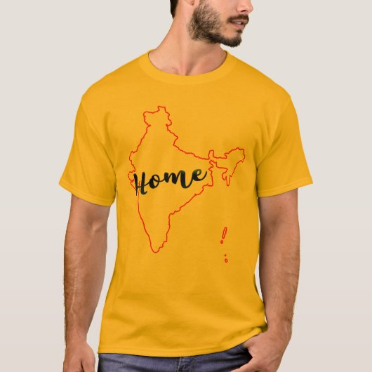 インディアンのインドの地図のインドの家のTシャツのデザインのbharat Tシャツ (正面)