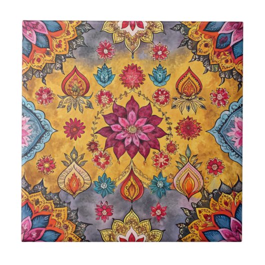 インディアンのシームレスなパターン タイル (正面)