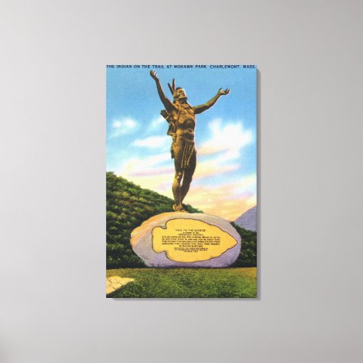 インディアンのトレイル像でモホークパークビュー キャンバスプリント (正面)
