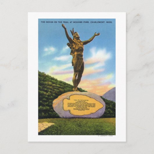 インディアンのトレイル像でモホークパークビュー ポストカード (正面)