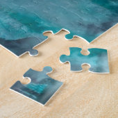 インディアンのドリームキャッチャーとエスニックの部族の頭の狼 ジグソーパズル (側面)