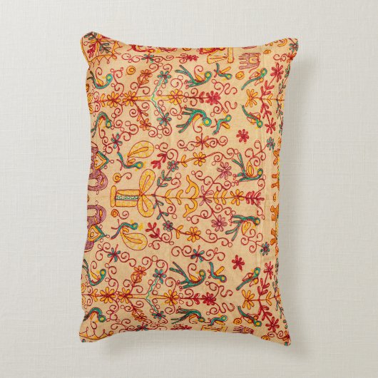 インディアンのパターン生地インド,ファブリック,インド,コーン アクセントクッション (裏面(縦))